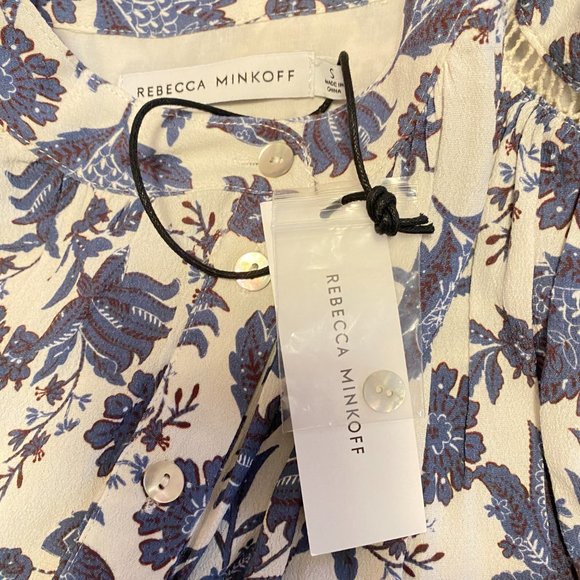 NWT Rebecca Minkoff Natalia Dress Blue White Floral Size S - Picture 3 of 7